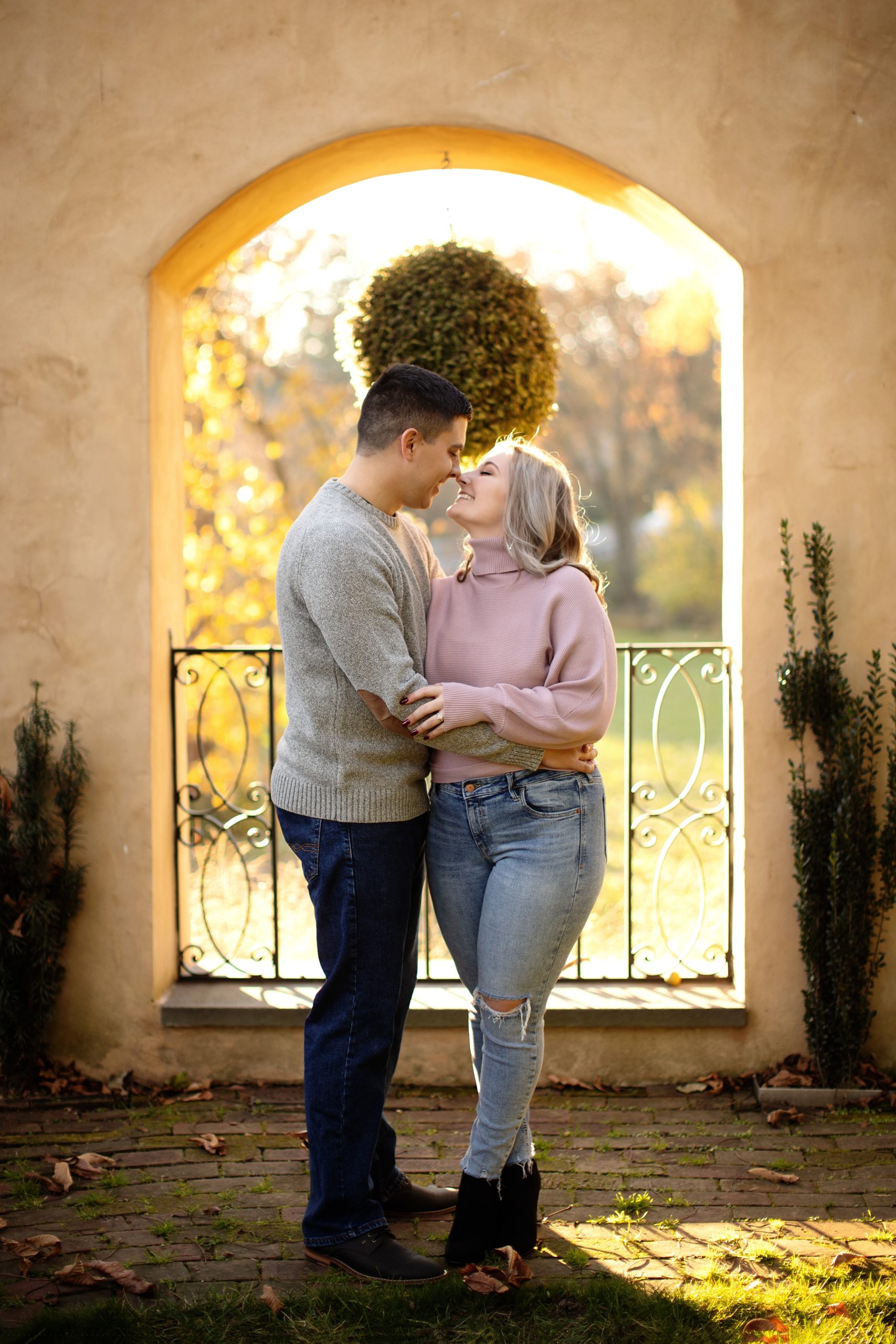 Conestoga House and Gardens Romantic Fall Engagement Photos.