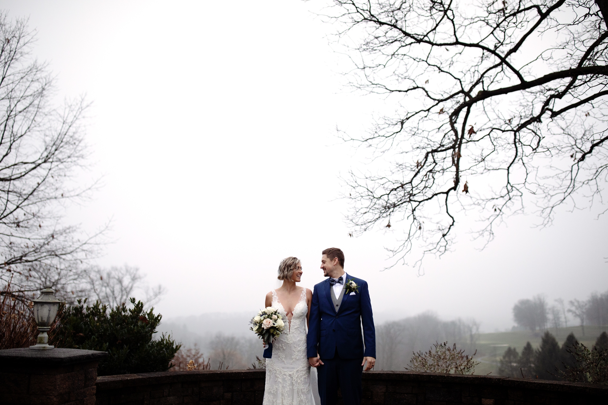 Woodstone Lodge and Country Club, Allentown, PA foggy romantic wedding, captured by East Coast Destination Wedding Photographers Janae Rose Photography