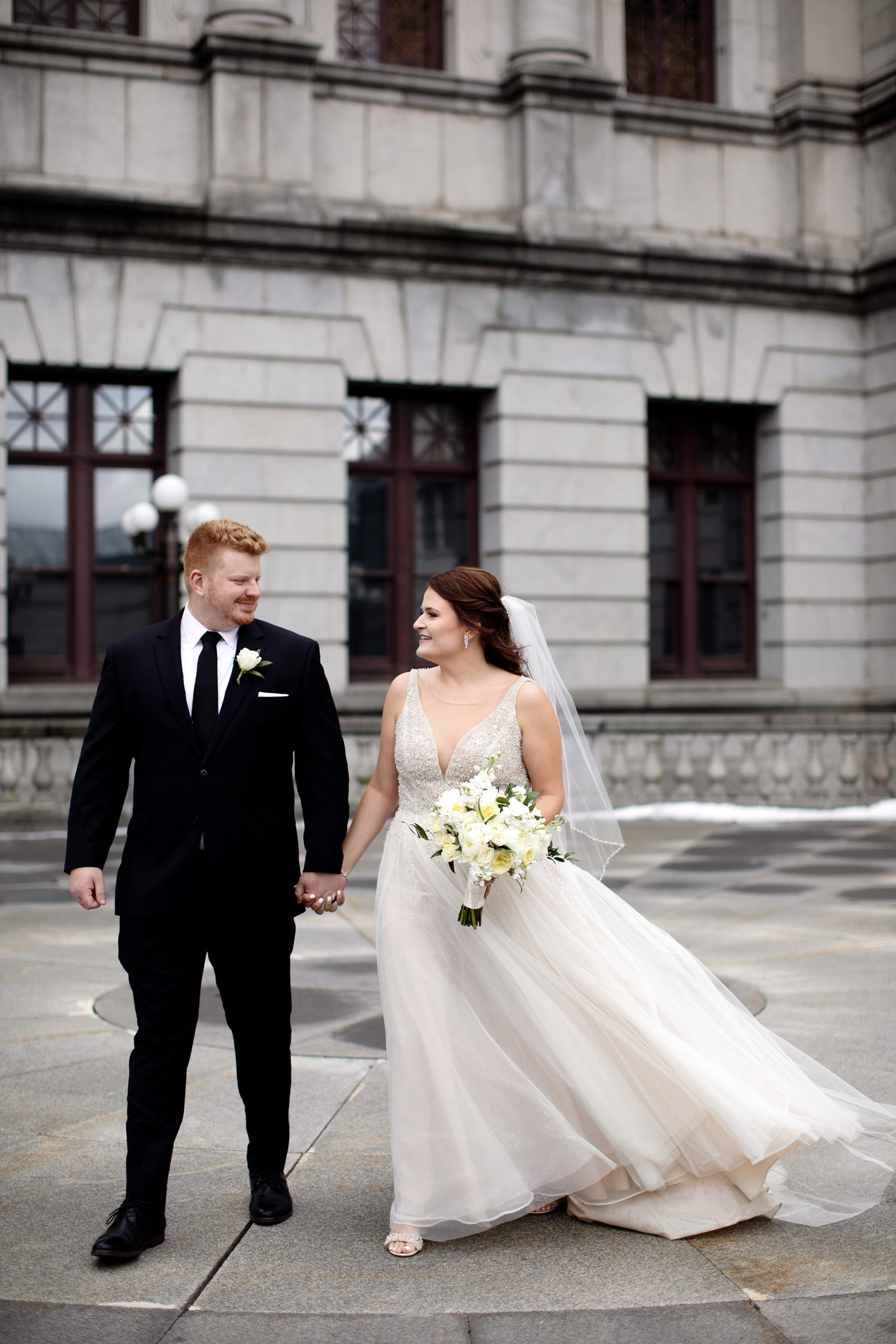 Harrisburg, PA State Capitol Building Intimate Wedding. Harrisburg Wedding Photographer