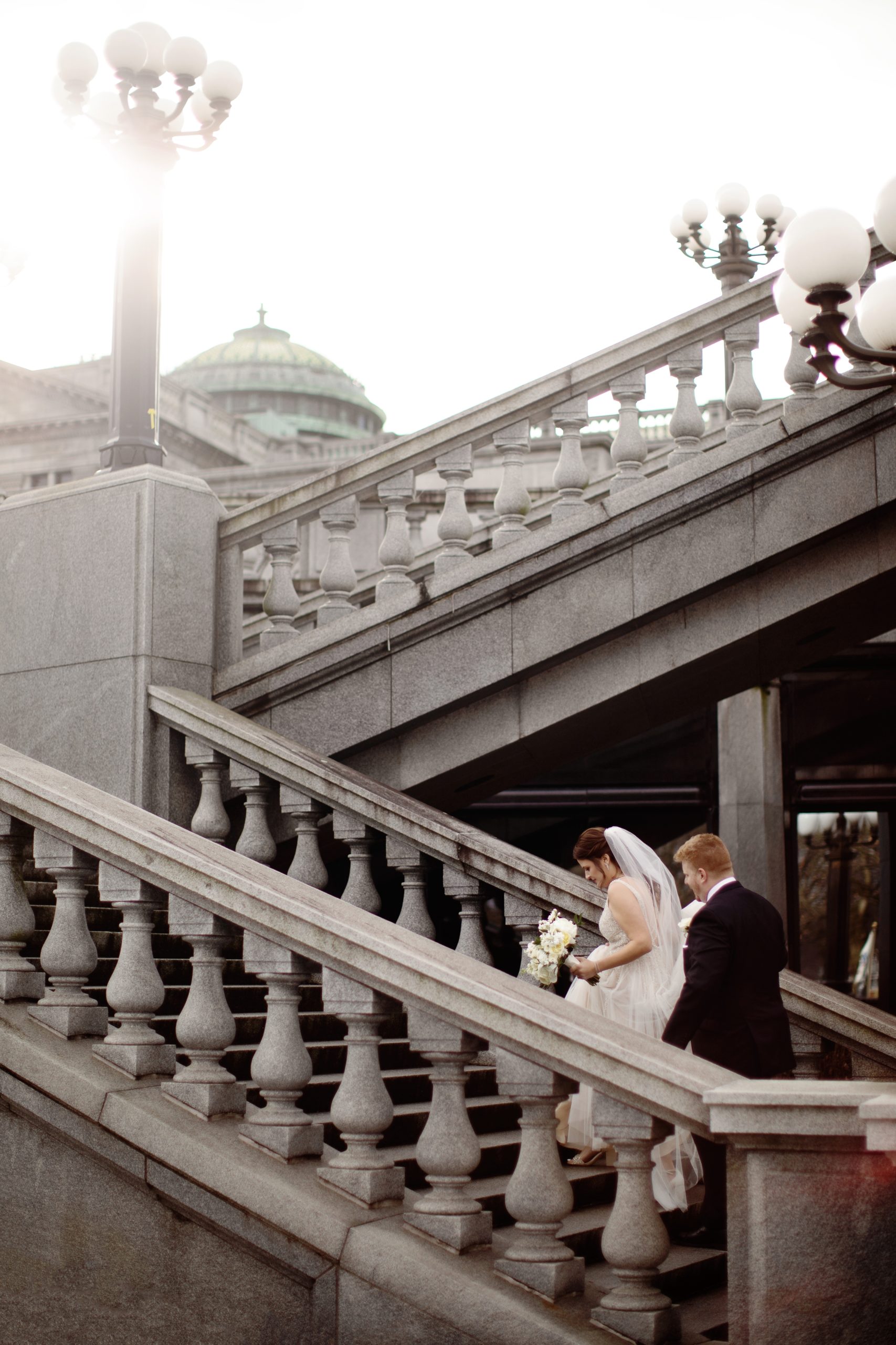 Harrisburg, PA State Capitol Building Intimate Wedding. Harrisburg Wedding Photographer
