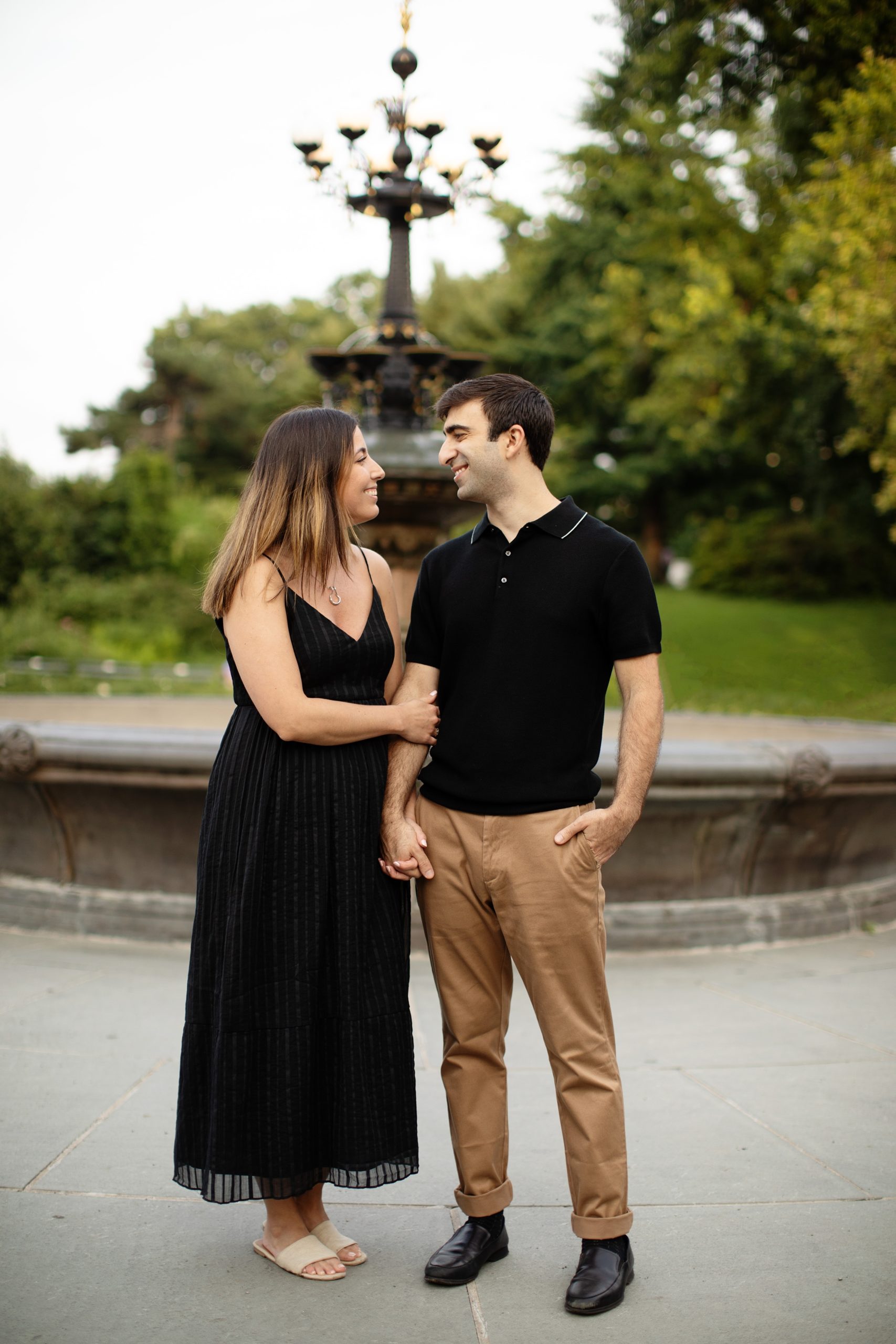 Central Park New York City Summer Romantic Chic Engagement Photos, captured by New York City Engagement and Wedding Photographers Janae Rose Photography