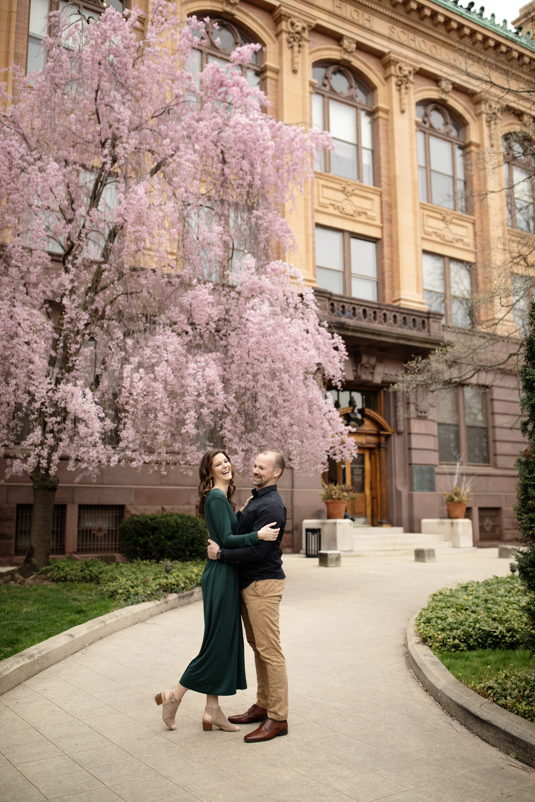 Stevens School Ballroom Spring Engagement Photos-Lancaster Luxury Engagement and Wedding Photographer